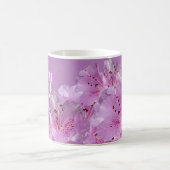 Mug Personnalisable Amy nom floral joli rose violet (Centre)
