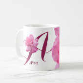 Mug Personnalisable Annie nom joli rose rose floral (Devant gauche)