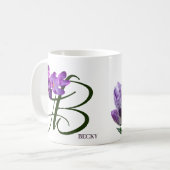 Mug Personnalisable Becky nom fleurs violet tendance b (Devant gauche)