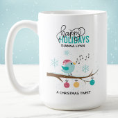 Mug Personnalisable Chant musical Noël d'oiseau
