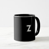 Mug personnalisable de style combo noir (Devant droit)