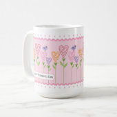 Mug Personnalisable Floral Hearts Valentines Day (Devant gauche)
