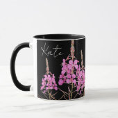 Mug Personnalisable joli boho floral rose nom Kate (Gauche)