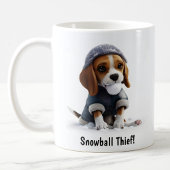 Mug Personnalisable Jour de neige Beagle