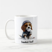 Mug Personnalisable Jour de neige Beagle (Gauche)