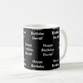 Mug Personnalisable Joyeux Texte d'anniversaire | Noir (Devant droit)
