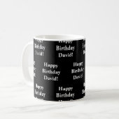 Mug Personnalisable Joyeux Texte d'anniversaire | Noir (Devant gauche)