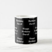 Mug Personnalisable Joyeux Texte d'anniversaire | Noir (Centre)