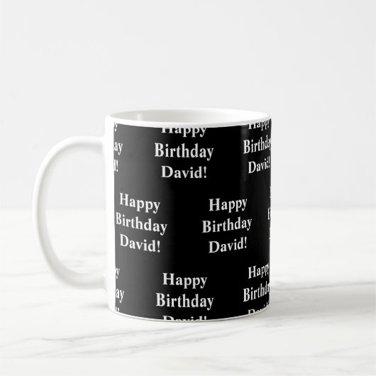 Mug Personnalisable Joyeux Texte d'anniversaire | Noir (Gauche)