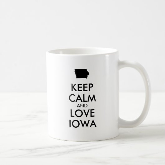 Mug Personnalisable KEEP CALM et LOVE IOWA (Droite)