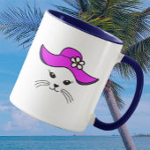 Mug Personnalisable Little Cat Beach Girl