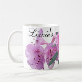 Mug Personnalisable Lizzie nom fleurs roses personne b (Gauche)