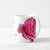 Mug Personnalisable Mary nom rose fleurs boho rose (Devant droit)