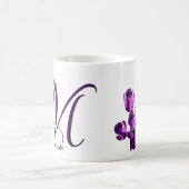 Mug Personnalisable Miriam nom fleurs violettes monogr (Centre)
