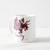 Mug Personnalisable Miriam nom rose fleurs boho (Devant gauche)