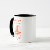 Mug Personnalisable Neon Halloween - Orange Witch Casq (Devant gauche)