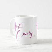 Mug Personnalisable nom Emily joli rose rose rose flor (Devant gauche)