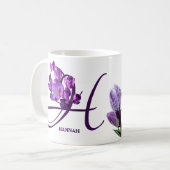 Mug Personnalisable nom Hannah violet floral tendance  (Devant gauche)