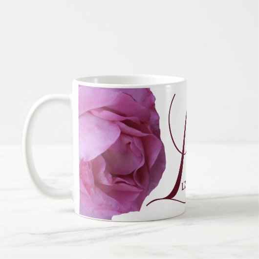 Mug Personnalisable nom Lizzie joli rose rose rose flo (Gauche)
