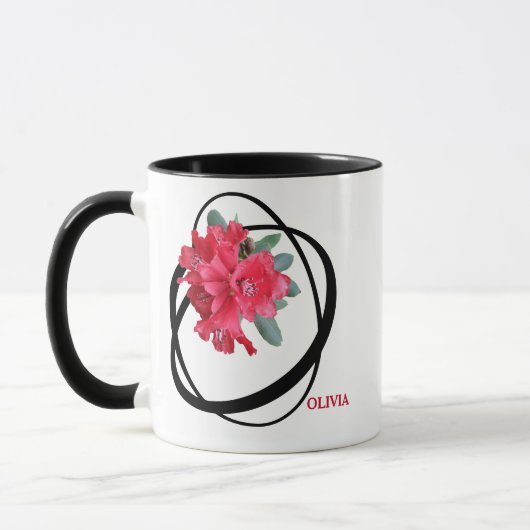 Mug Personnalisable Olivia nom romantique rouge style  (Gauche)