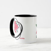 Mug Personnalisable Olivia nom romantique rouge style  (Devant gauche)