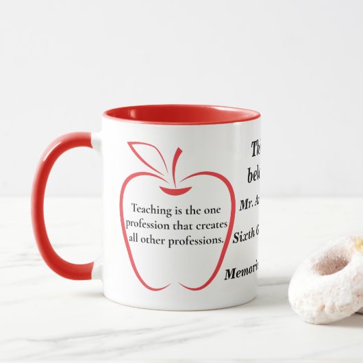 Mug Personnalisable pour les enseignants (Avec donut)