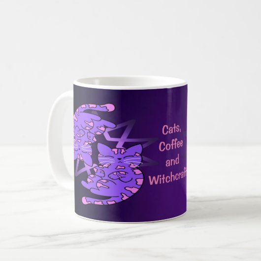 Mug Personnalisable Purple Gemini Kittens Décagon Viol (Devant gauche)