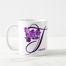 Personnalisable Therese nom fleurs violettes fleur