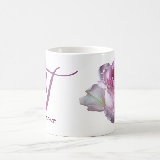 Mug Personnalisable Tiffany nom rose fleurs boho (Centre)