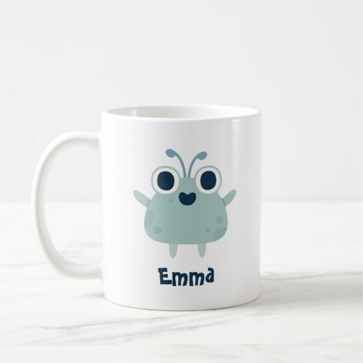 Mug Personnalisable votre nom avec une jolie Monster A (Gauche)