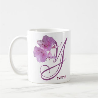 Mug Personnalisable Yvette nom rose fleurs boho