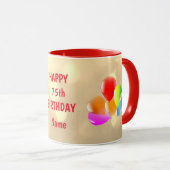 Mug Personnalisation colorée du joyeux 75e anniversair (Devant droit)