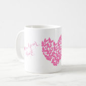 Mug personnalisation de la muqueuse rose du coeur de p (Devant gauche)