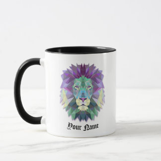 Mug Personnalisation de l'illustration polygonale LION