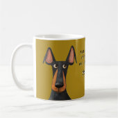Mug personnalisation Doberman Chien noir Tan personnal (Gauche)