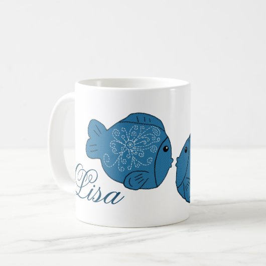 Mug Personnalisation du double poisson (Devant gauche)