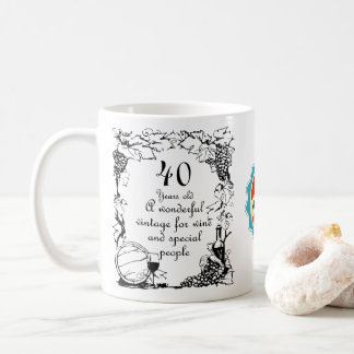 Mug Personnalisation du vin Vintage vieux de 40 ans