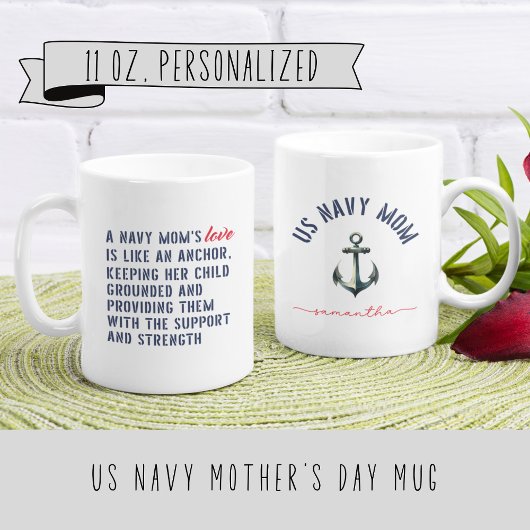 Mug Personnalisation d'une mère de la marine américain