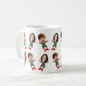 Mug Personnalisé 2 Photos Face Drôle Noël Elf Kid (Devant gauche)