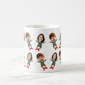 Mug Personnalisé 2 Photos Face Drôle Noël Elf Kid (Centre)