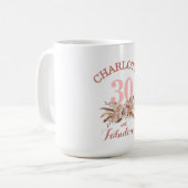 Mug Personnalisé, 30 et Fabulous Flower (Devant gauche)