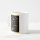 Mug Personnalisé 60e anniversaire 1966 Élégant Noir Or (Devant gauche)