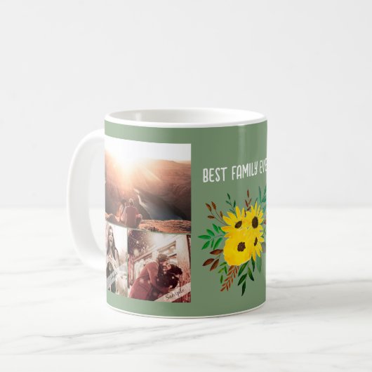 Mug Personnalisé 6 Collage photo Sunflower meilleure f (Devant gauche)