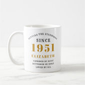 Mug Personnalisé 70th Birthday 1951 Elegant Ajouter un (Gauche)