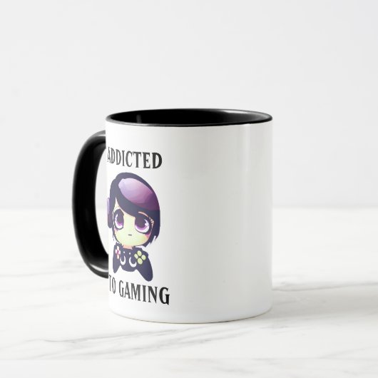 Mug Personnalisé accroc au jeu Kawaii (Devant gauche)