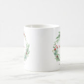 Mug Personnalisé Aquarelle de Verdure de Noël (Centre)