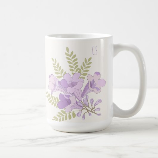 Mug personnalisé aux fleurs de jacaranda initiales (Droite)