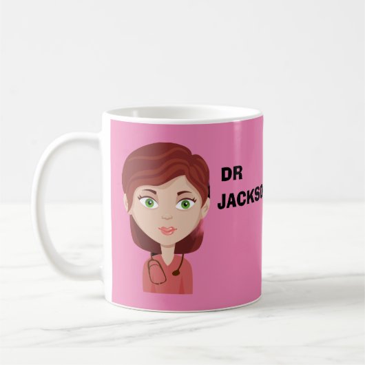 Mug Personnalisé avatar personnalisé médecin jour café (Gauche)
