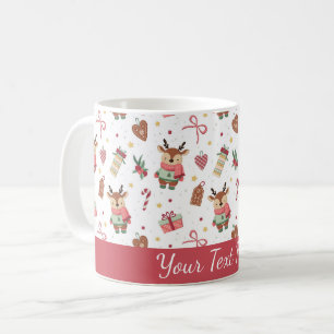 Mug personnalisé avec des rennes de Noël mignons