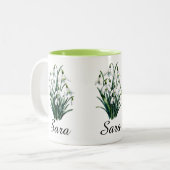 Mug personnalisé avec fleur de naissance (Devant gauche)